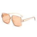 Oversized amber translucent square frame sunglasses with retro tinted lenses for style - One Size / Light Tea Frame Tea Lens