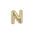Polished gold bubble letter N pendant accessory in luxury retro metal style - Letter N / Gold