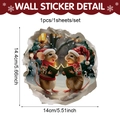 3D Christmas mice wall sticker featuring singing mice in festive outfits 14x14cm - Singing Mice Duo (UV24Y10849T_T)