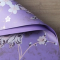 Thick waterproof lavender purple flower wrapping paper with white cherry blossom patterns - Fragrant Rose / Lilac Purple