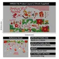Christmas window decals set featuring Santa, snowman and reindeer designs, 90x30cm PVC stickers - Style HM92017ds (30*90cm*2)