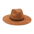 Klassischer Western-Cowboyhut in Hellbraun mit breiter Krempe und geflochtenem Band - Einheitsgröße / Kamelfarben (Gedrehtes Seil)