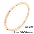 Polished rose gold stainless steel twisted bracelet with diamond-cut scale texture - Geometric Cut Style(KB184165-KFC)