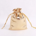 Metallic gold drawstring gift pouch for jewelry packaging and elegant small item storage - 20x30cm / Gold
