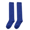 Classic royal blue over-the-knee knitted stockings with ribbed cuffs for children - One Size (7-12Y) / Solid Blue