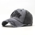 Gorra de béisbol vintage lavada en antracita y negro con bordado de New York city - Negro