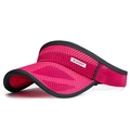 Breathable rose red mesh sun visor hat with sport tag for outdoor activities - Adjustable / Rose Red