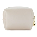 Borsa cosmetica portatile color oro champagne in pelle Saffiano con zip a goccia - Mini / Oro Conchiglia
