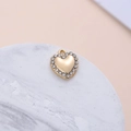 Golden heart pendant with sparkling rhinestones for DIY jewelry making and crafts - Rhinestone Heart Style (14#)