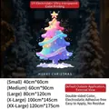 Rainbow UV static Christmas tree window cling with Merry Christmas text in five sizes - Static Cling No Glue / Small [40x60CM]