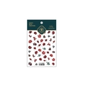 5D embossed nail stickers featuring vintage dark red roses and butterflies design - TS-791 Floral Butterfly