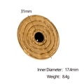 Dibujo técnico de un anillo dorado con dimensiones de 31 mm y 17,4 mm indicadas - Negro