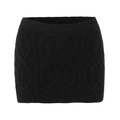 Mini-jupe ajustée noire en maille torsadée avec motifs tressés de style vintage - S / Mini-jupe / Noir