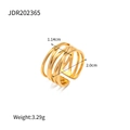 Detail view of gold multi-layer cross open ring with size 1.14cm and 3.29g weight - Gold Multi-layer Cross Style (JDR202365)