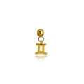 Golden Gemini zodiac sign DIY pendant in polished stainless steel for necklaces - Gemini / Gold