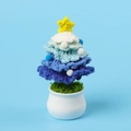 Handmade crochet Christmas tree in blue gradient with star topper and ceramic pot - Mengsi Christmas Tree Potted Plant - Gradient Blue (Decorated)