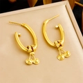 18K gold plated cherry drop earrings with white zircon on elegant jewelry tray - Cherry Shaped Pendant (E6193)