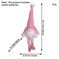 Gnome de Noël en tricot rose avec lumière LED et jambes rayées, pendentif de 36cm - Rose