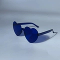 Lunettes de soleil cœur sans monture en finition gelée bleu foncé transparente - Bleu foncé
