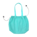 Large mesh beach bag in cyan with drawstring closure and sturdy handles for toy storage - Handheld Drawstring Beach Bag Green 39x47cm