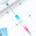 DIY beadable ballpoint pen featuring pink and blue gradient glitter finish for custom crafts - Blue White Purple Gradient