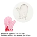 Siliconen mal voor want-vormige taartdecoratie met gebreide textuur en een strikje - 1# Gebreide Want / Grijs