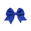 Handmade navy blue grosgrain ribbon bow hair clip with swallowtail for girls - Sapphire Blue