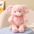 Niedliches rosa Elefant Stofftier Kuscheltier mit rosa karierter Schleife für Kinder - Rosa Engel Elefant / 35cm (0,2kg)