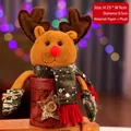 Christmas reindeer plush gift box with green scarf and red base, size 23cm by 9cm - Reindeer Style (White Lamb Fleece)