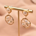 Handmade gold wire-wrapped pearl earrings with freshwater pearls and vintage design - Bird's Nest Pearl Pendant