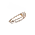 Close-up of a gold metal hair clip featuring sparkling clear rhinestones on white background - Gold Alligator Clip (c6129)