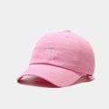 Detailed close-up of pink cotton baseball cap featuring 1987 embroidery and fabric texture - M (56-58cm) / Pink