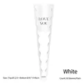 Single rose flower packaging bag in white with LOVE YOU text 12.5x4x45cm size - Mermaid Single Bag-White / 50 Sheets/Pack