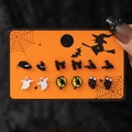 Halloween ghost and skull stud earring set with 6 pairs of spooky gothic designs - DE04