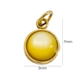 Detail view of a 5x5mm shell pendant with dimensions showing gold and cream colors - Yellow Shell