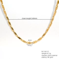 540mm gold-plated stainless steel bamboo style chain necklace with 18K gold finish - Gold (545-01)