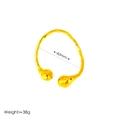 Luxury 18k gold plated open bangle with teardrop lava texture and irregular metal design - Solid Hammered / Gold