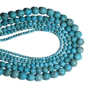 Blue turquoise style round beads with natural mineral texture in various sizes - 4mm Approx 93pcs / Turquoise