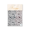 Stickers nail art cœur rétro noirs et bordeaux avec design ultra-fin et flexible - Style de Vague de Cœur Noir et Rouge (TA289)