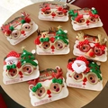 Set of 8 glittery Christmas party glasses with reindeer, snowmen and tree designs - Christmas Party Glasses (No Cardboard) 1pc