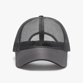 Classic dark grey trucker hat with breathable mesh back and solid brim for outdoor style - Dark Gray