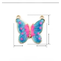 Detail showing blue and pink enamel butterfly pendant with dimensions of 24mm x 24mm - YE749-2-Blue Pink Butterfly