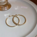 Minimalist gold hoop earrings displayed on a white tray with elegant lighting - 35# Silver Earring Post - Gold (Real Gold Plated)