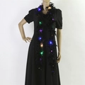Luminous black feather boa accessory with colorful integrated LED lights for party decor - Large Decorative Boa / Black/Thick/Multi-color Light