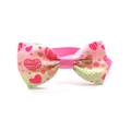 Pink heart-patterned dog bow tie with Valentine's day ribbed ribbon and elastic strap - Style 16-Green Pink Hearts