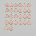 Pink enamel A-Z initial charms with gold plating for DIY jewelry making kits - Letter A / Pink