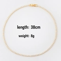 Collier tennis doré de 38cm avec oxydes de zirconium, poids 8g, design minimaliste chic - Collier Doré