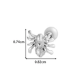 Silver spider cartilidge stud earring with pearl back and 0.74cm by 0.82cm dimensions - Silver Spider