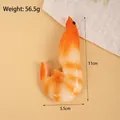 Modello realistico di gambero cotto arancione-rosso, peso 56,5g e altezza 11cm - Stile senza clip / Gambero dei ghiacci artici (giallo)