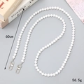 Handmade white faceted pearl crossbody phone strap with metal clasps, length 60cm - K1704 Chinese Knot Pearl Crossbody